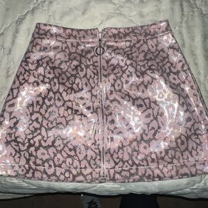 Pink Metallic Leopard print skirt